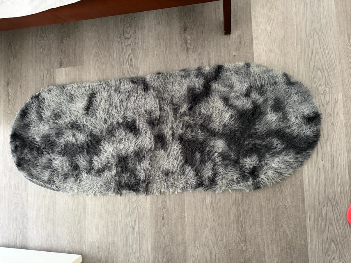 Fluffy Grey Area Rug