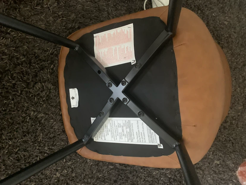 Brown Faux Leather Dining Chair