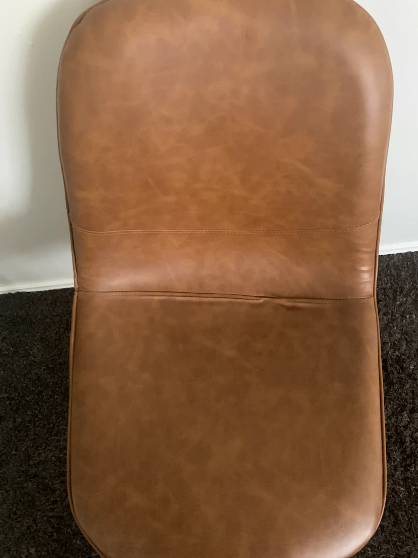 Brown Faux Leather Dining Chair - photo 2