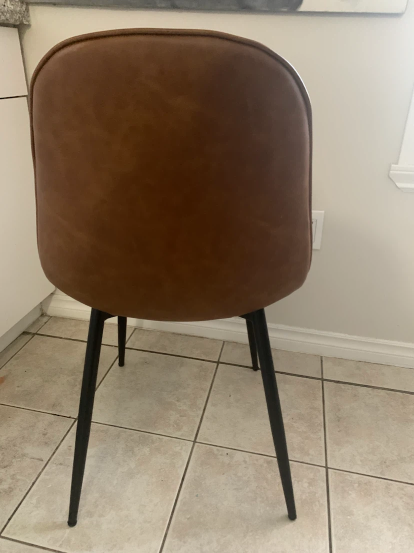 Brown Faux Leather Dining Chair - photo 3
