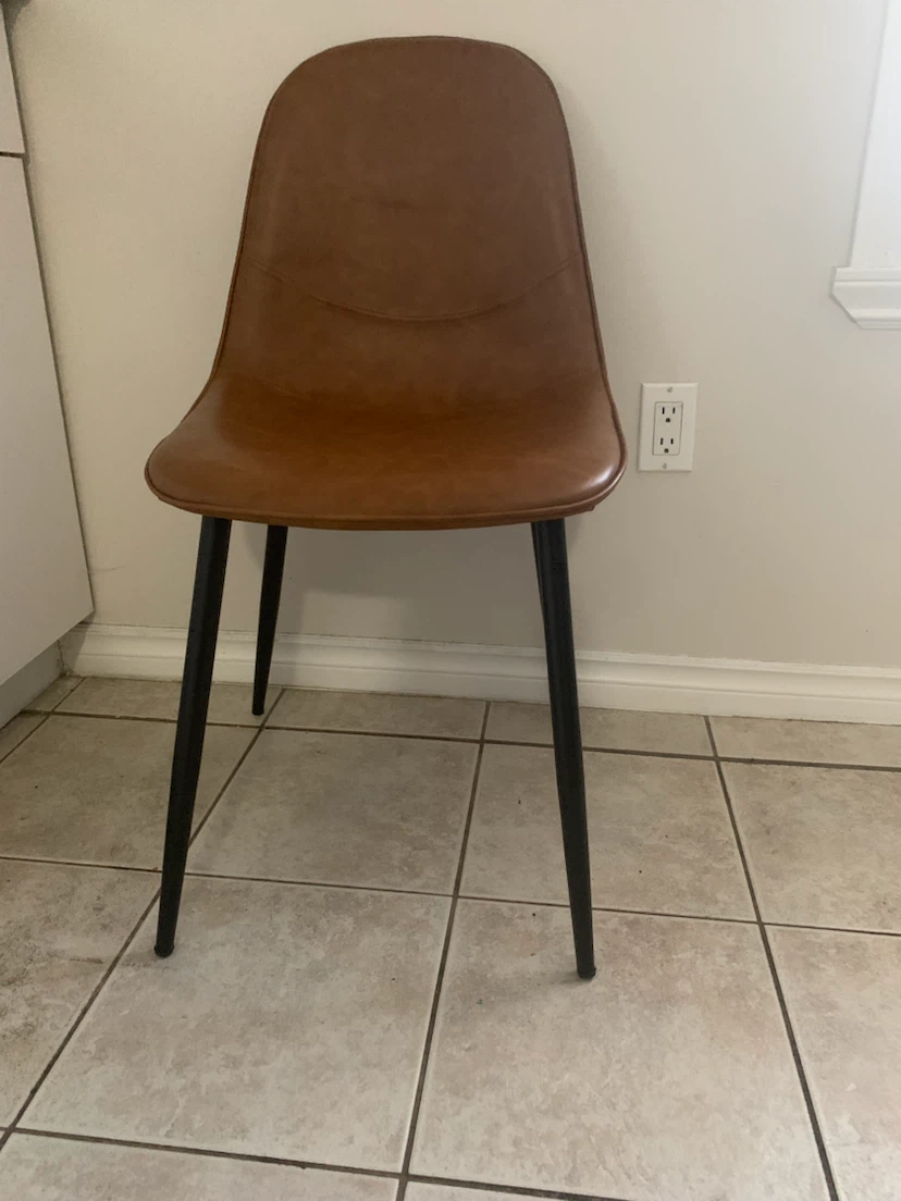 Brown Faux Leather Dining Chair - photo 4