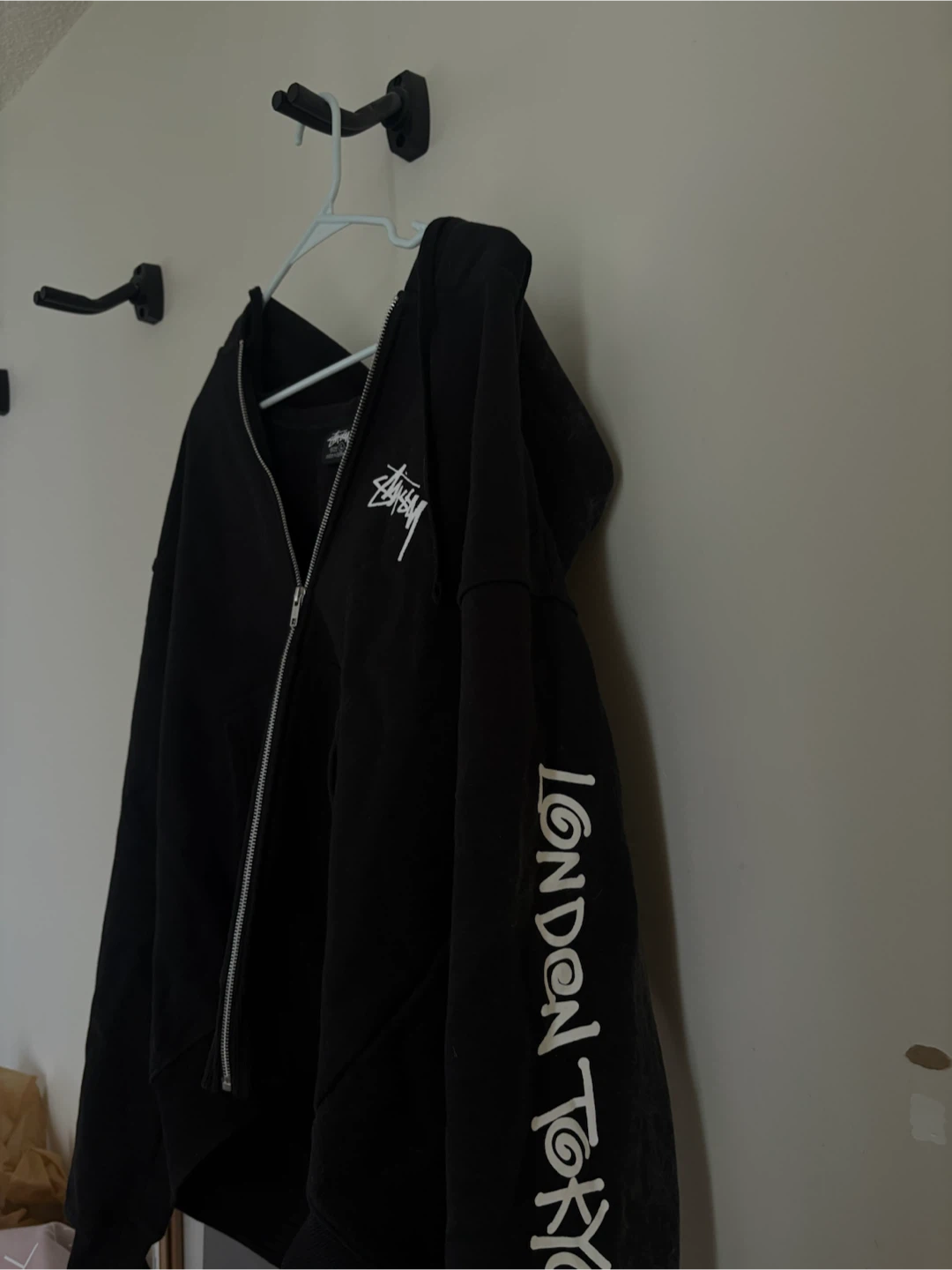 Stüssy Zip Up Hoodie - Black - Size L - photo 2