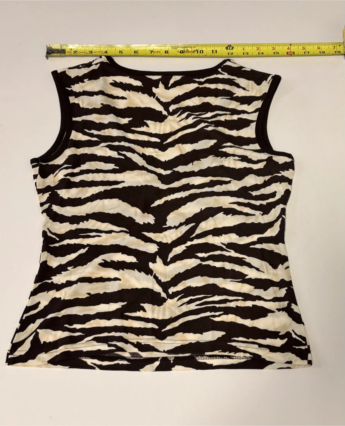 Zebra Print Sleeveless V-Neck Top