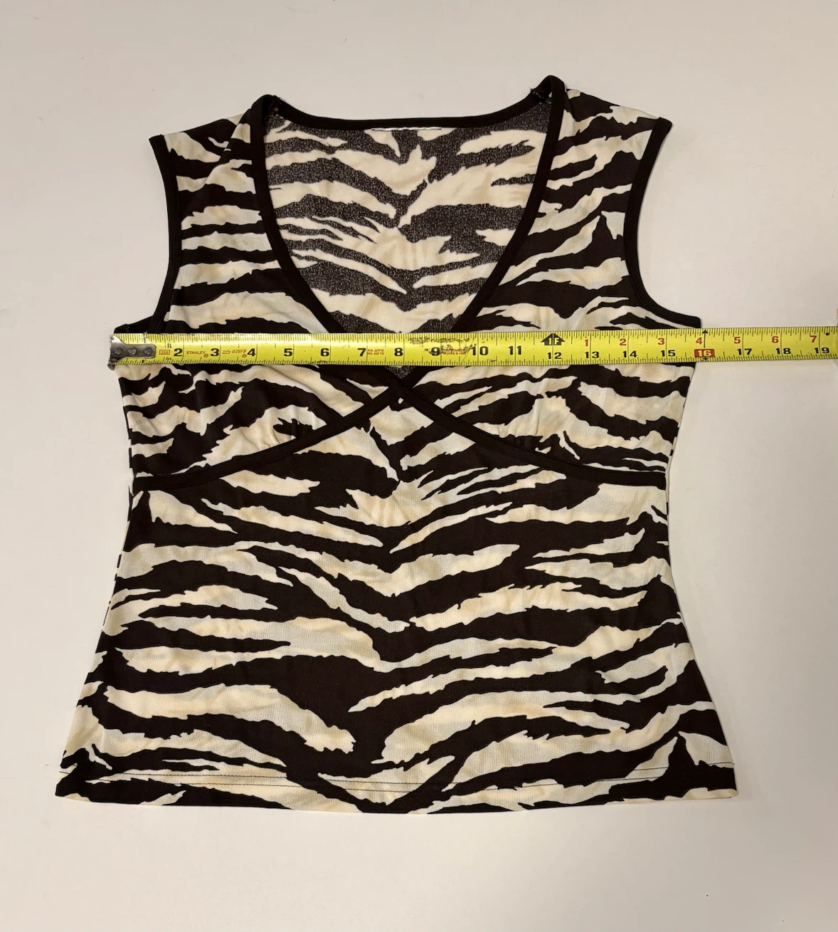 Zebra Print Sleeveless V-Neck Top - photo 3