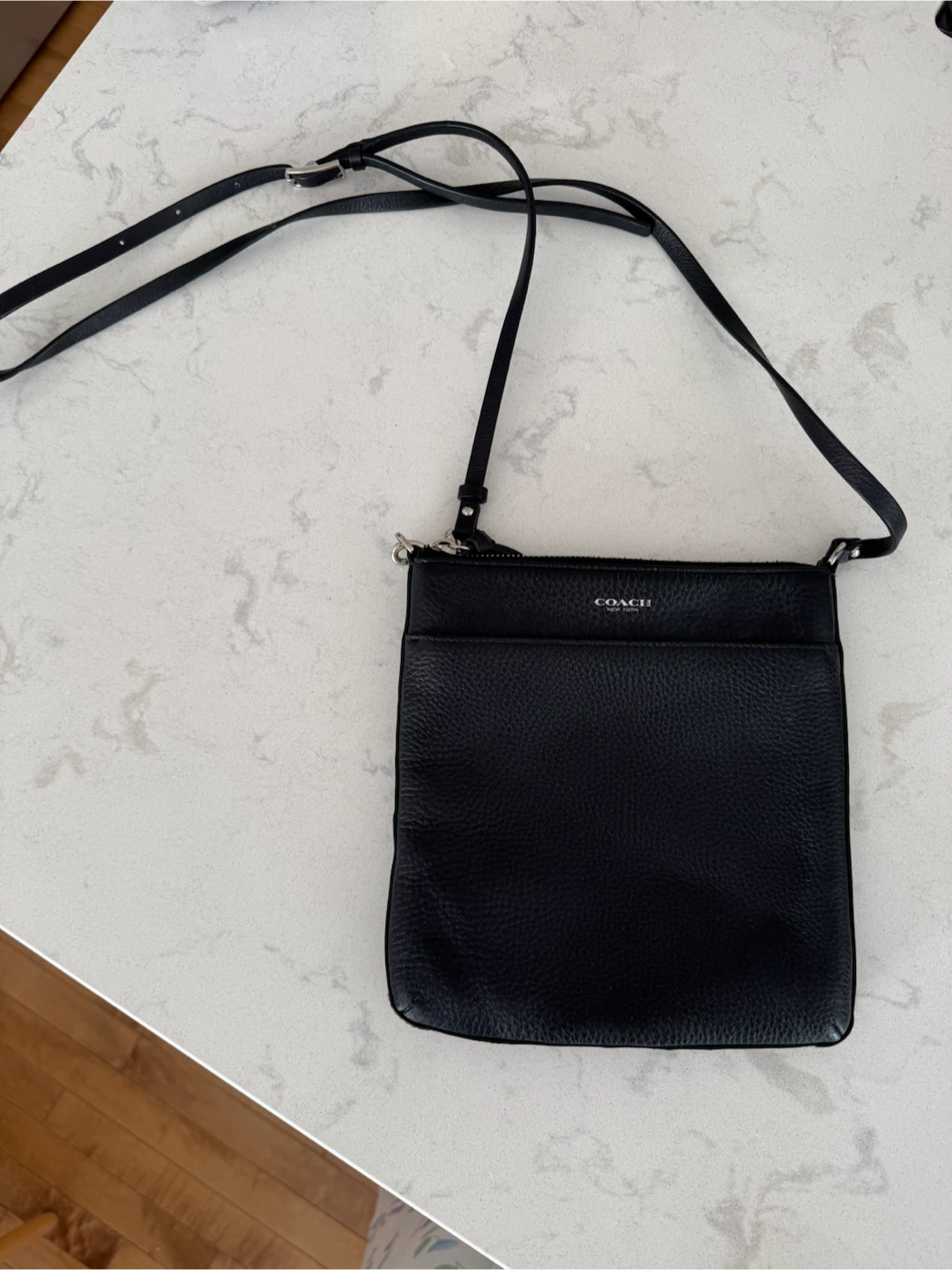 Coach Black Pebble Leather Crossbody Bag