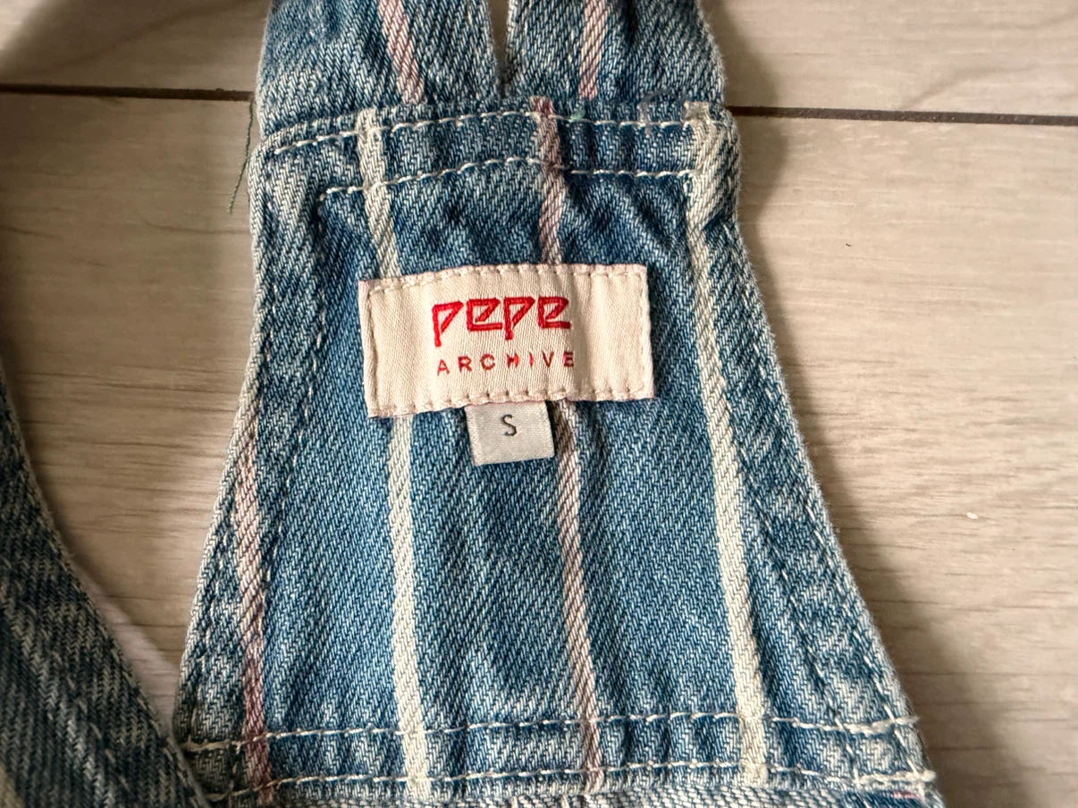 Pepe Jeans striped denim overalls size S - photo 3