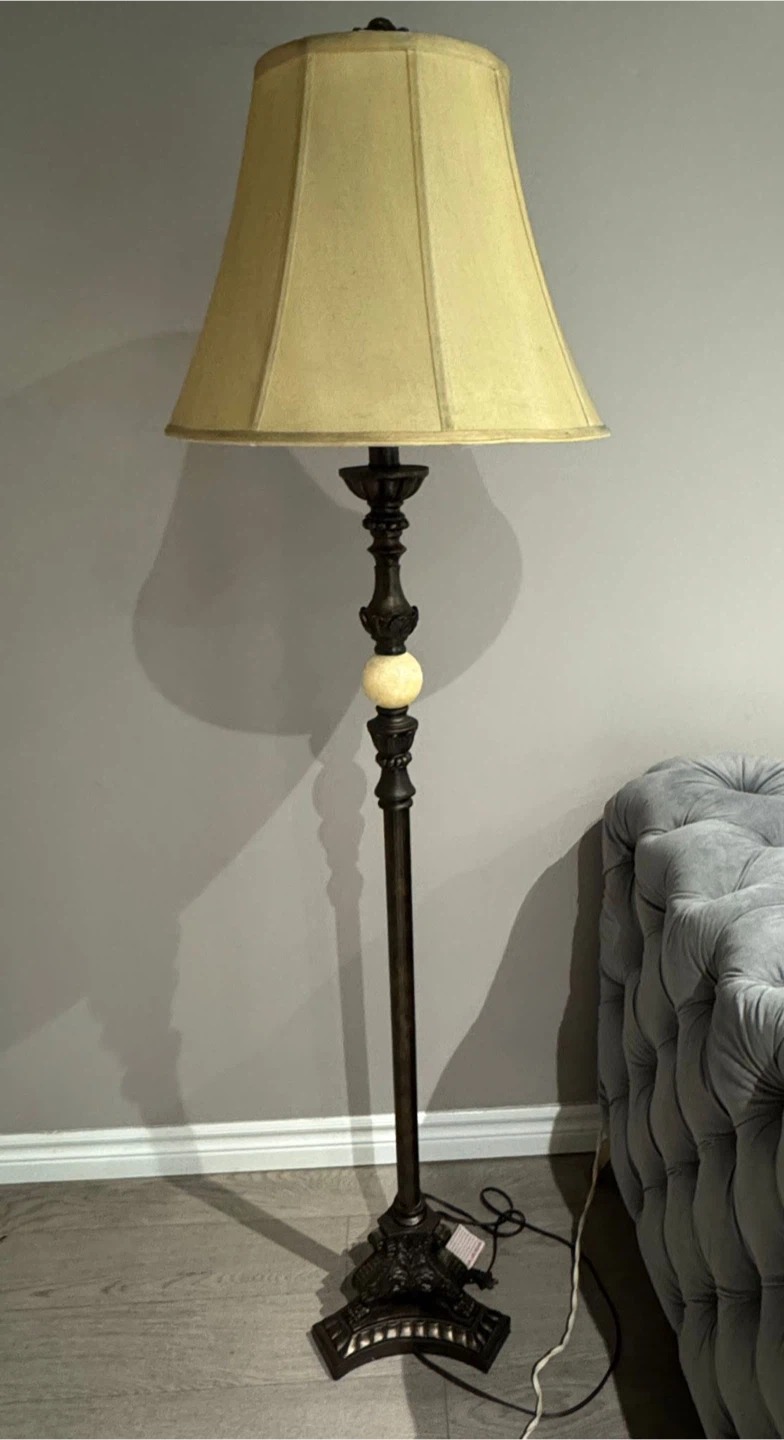 Floor Lamp with Beige Shade