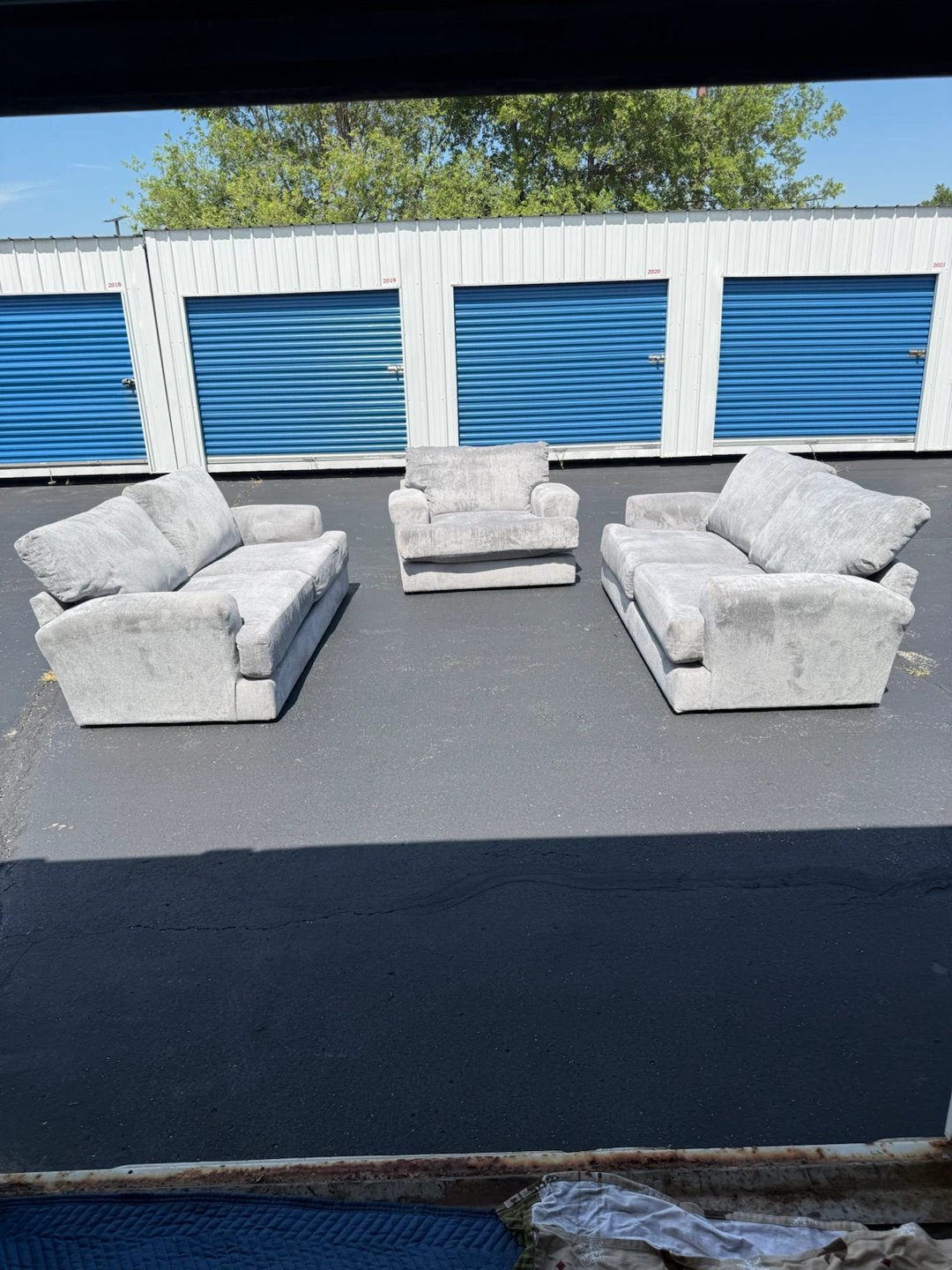Gray Sofa Set with Armchair