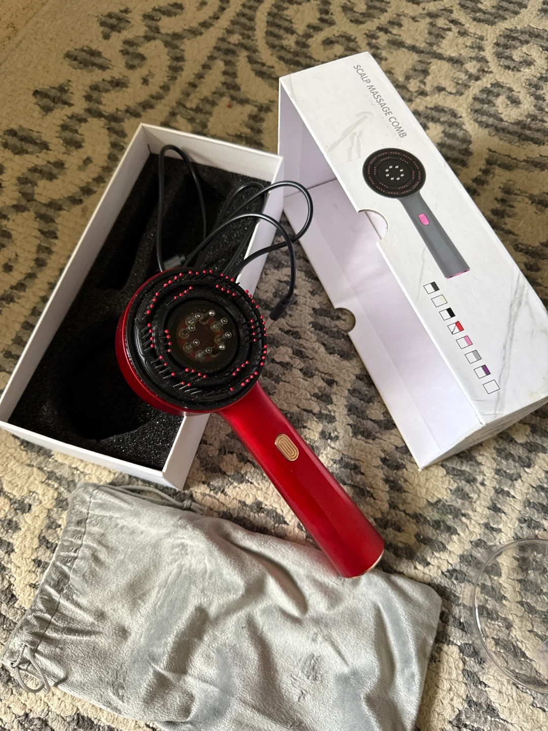 Red Scalp Massage Comb