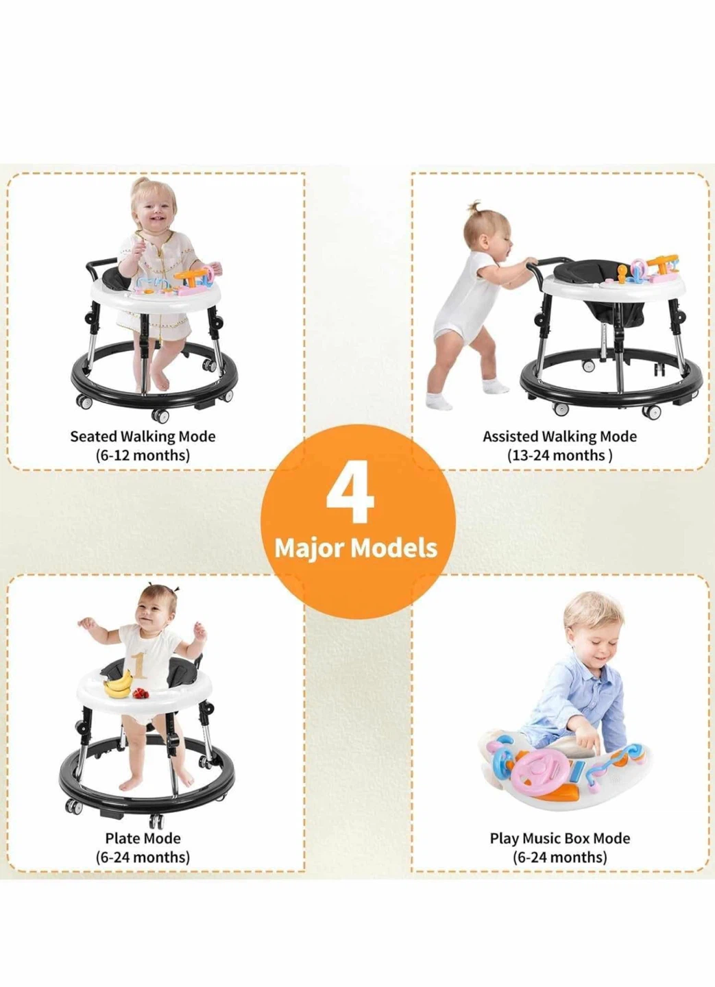 4-in-1 Baby Walker and Activity Center