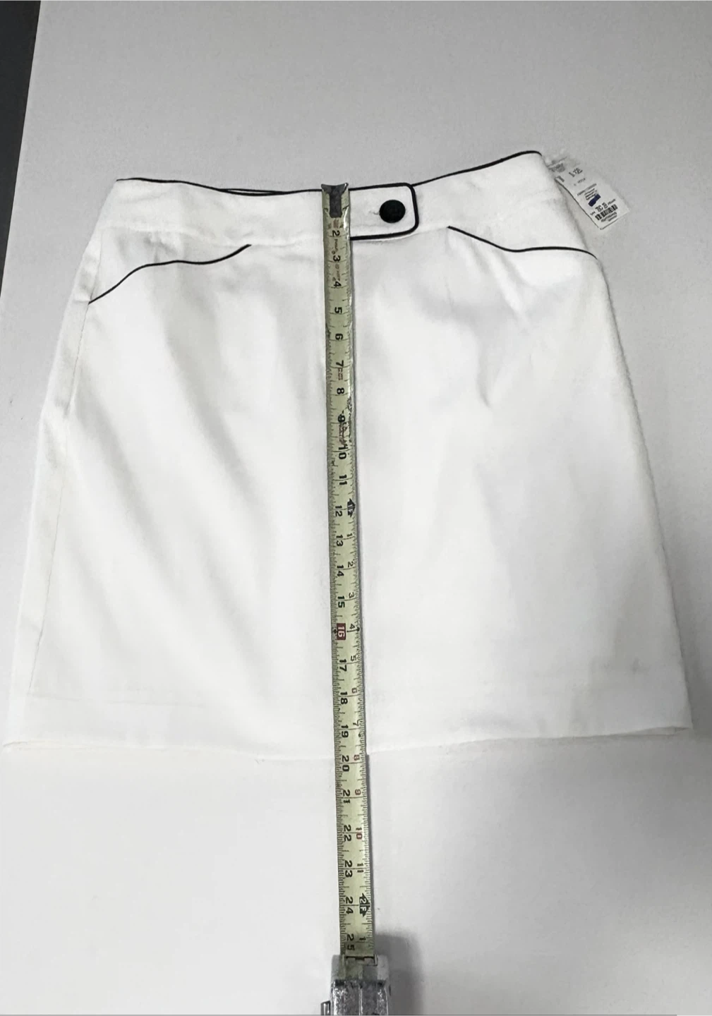 White A-Line Skirt with Black Trim Size 8 - photo 5