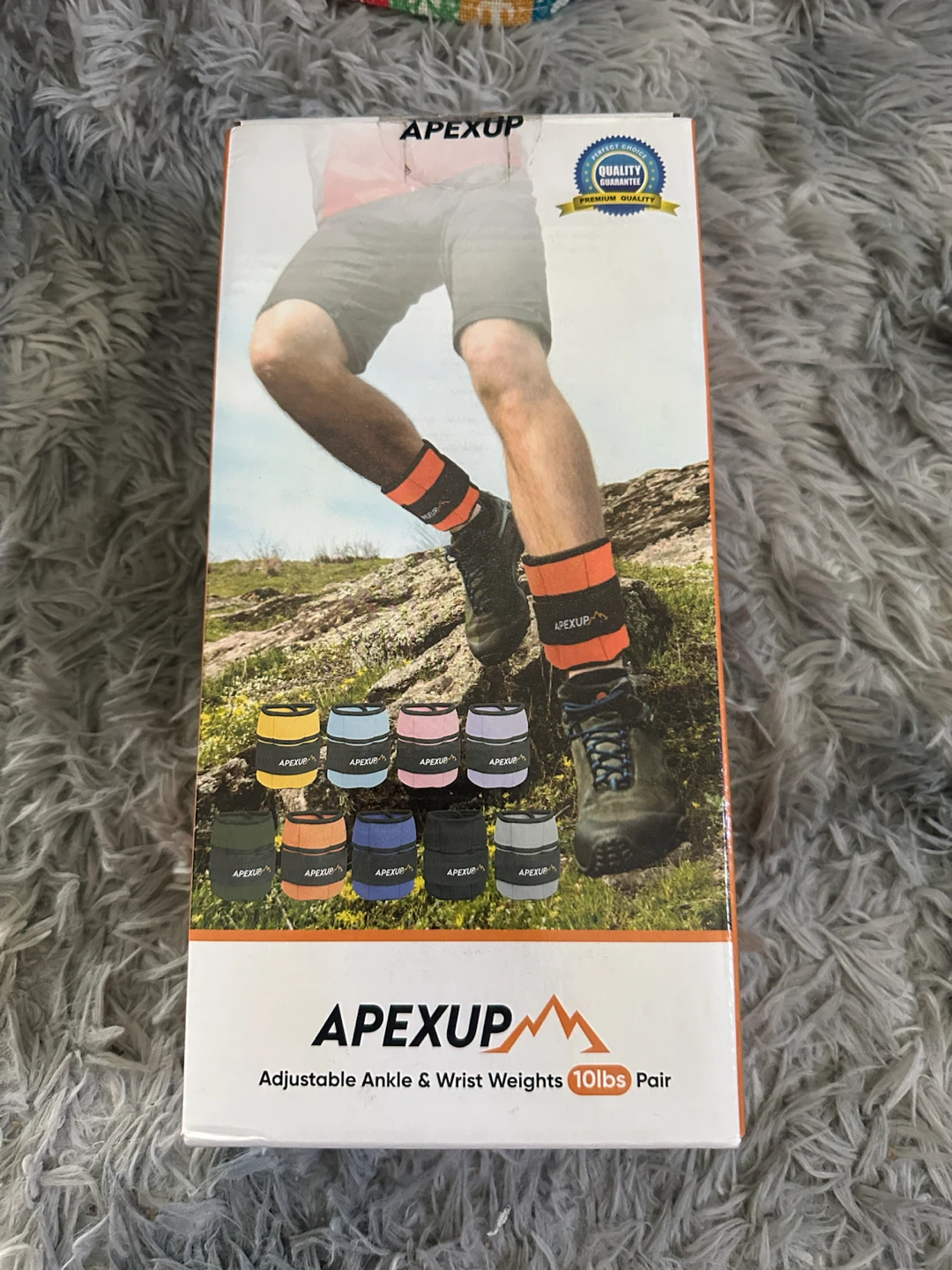 APEXUP Adjustable Ankle & Wrist Weights 10lbs Pair Orange