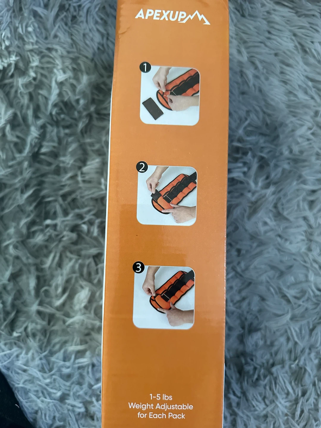 APEXUP Adjustable Ankle & Wrist Weights 10lbs Pair Orange - photo 4