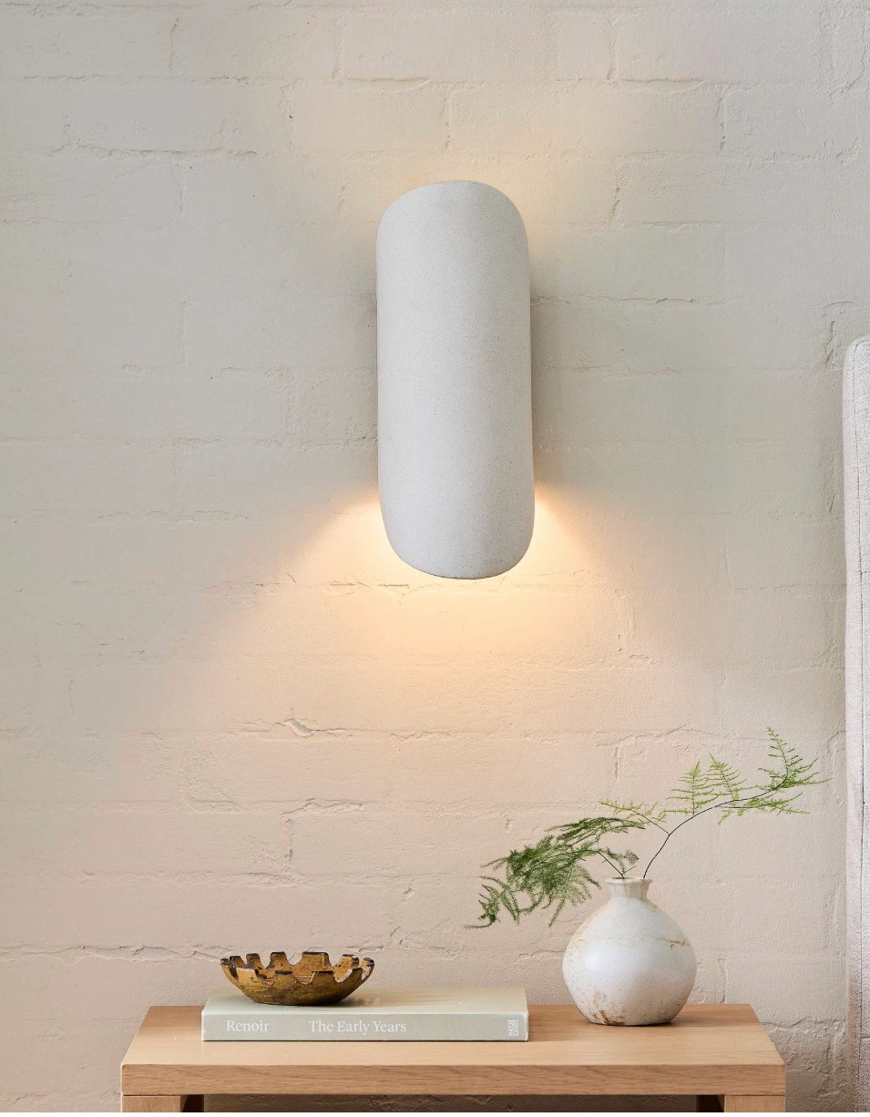 West Elm Flynn Ceramic Sconce Wall Light - White