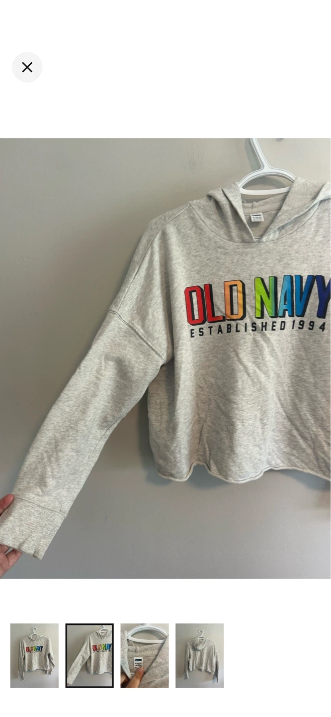Old Navy Grey Cropped Hoodie - photo 2