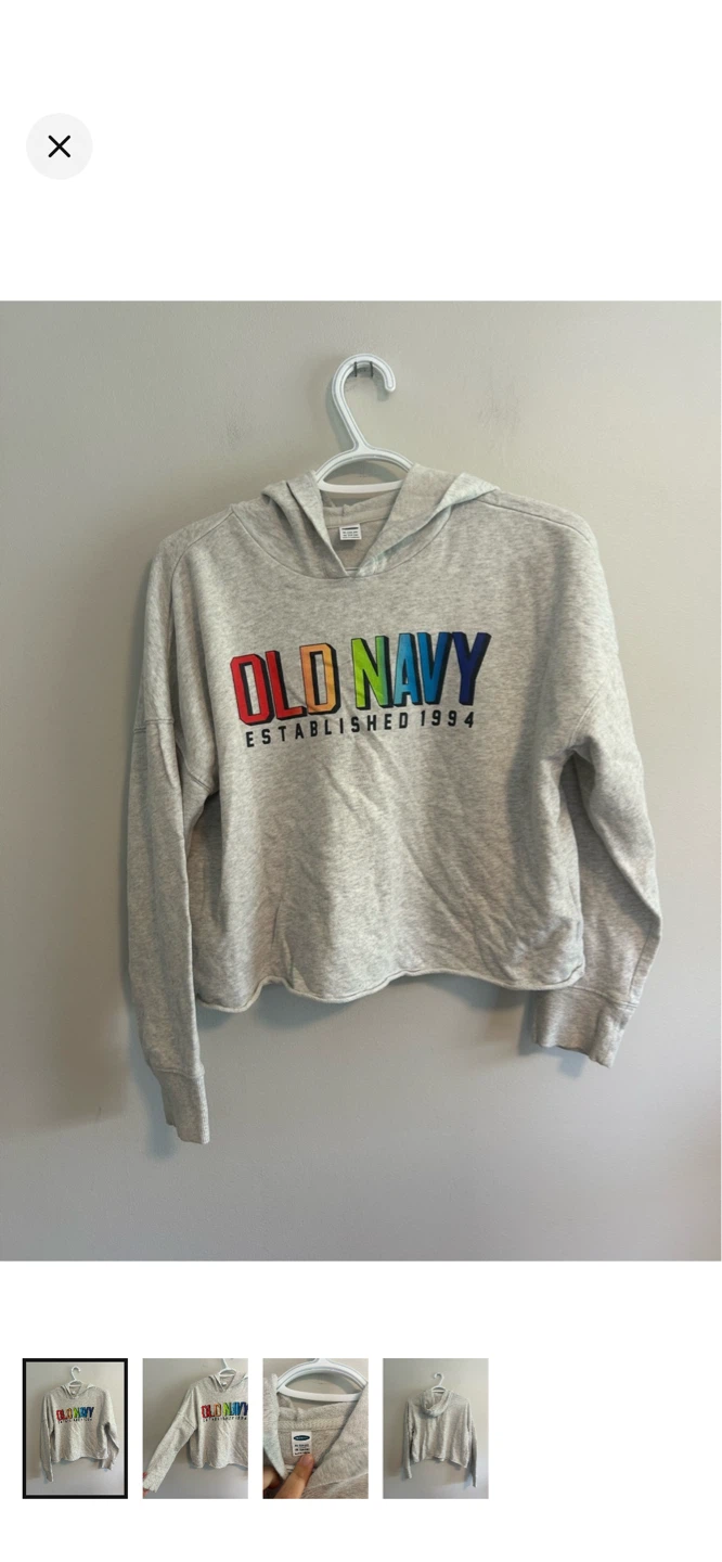 Old Navy Grey Cropped Hoodie