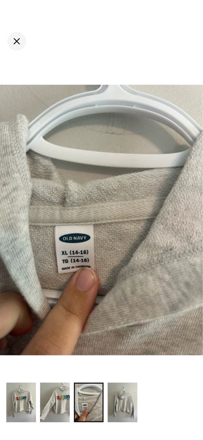 Old Navy Grey Cropped Hoodie - photo 3