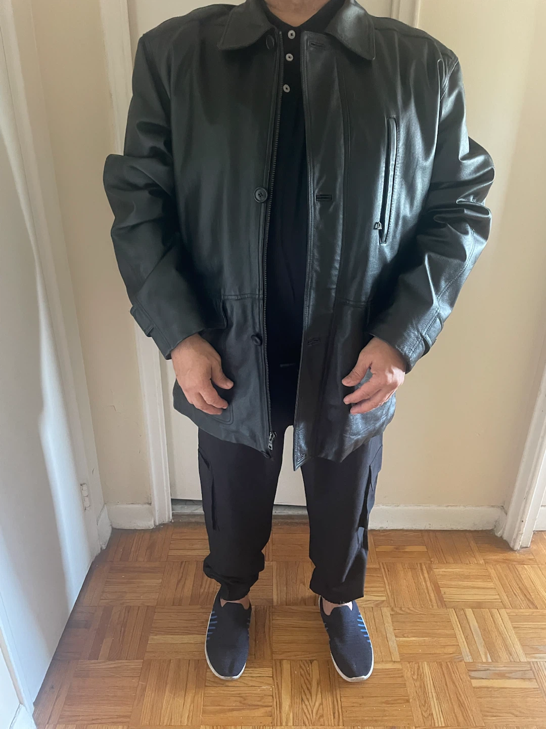 Mint Condition RETREAT 100% Genuine Leather Long Overcoat - XL