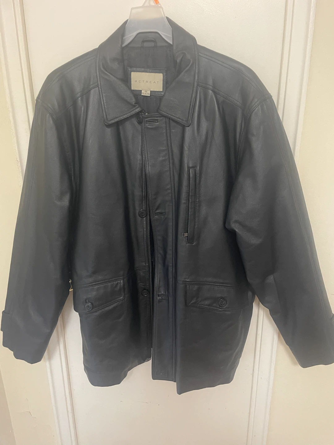 Mint Condition RETREAT 100% Genuine Leather Long Overcoat - XL - photo 3