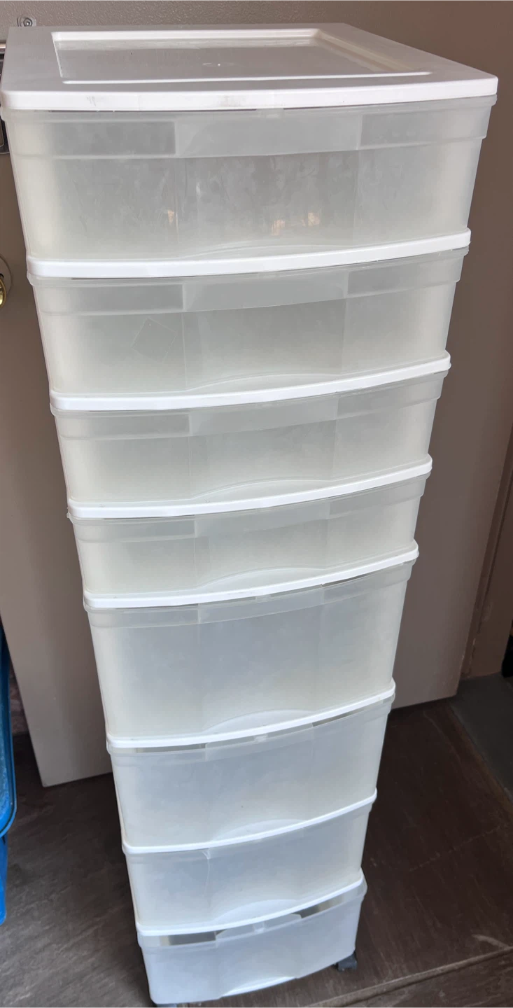 8-Drawer Storage Unit - White Plastic