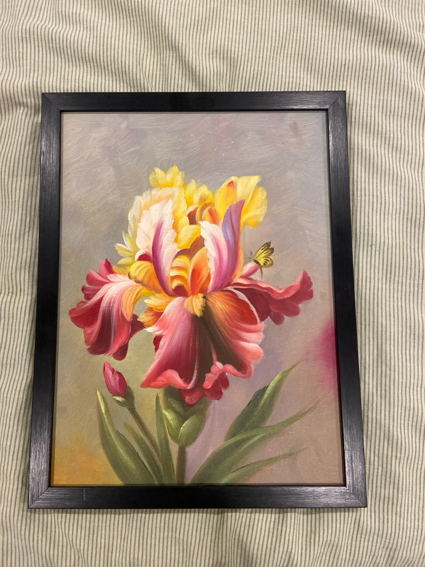 Framed Iris Painting