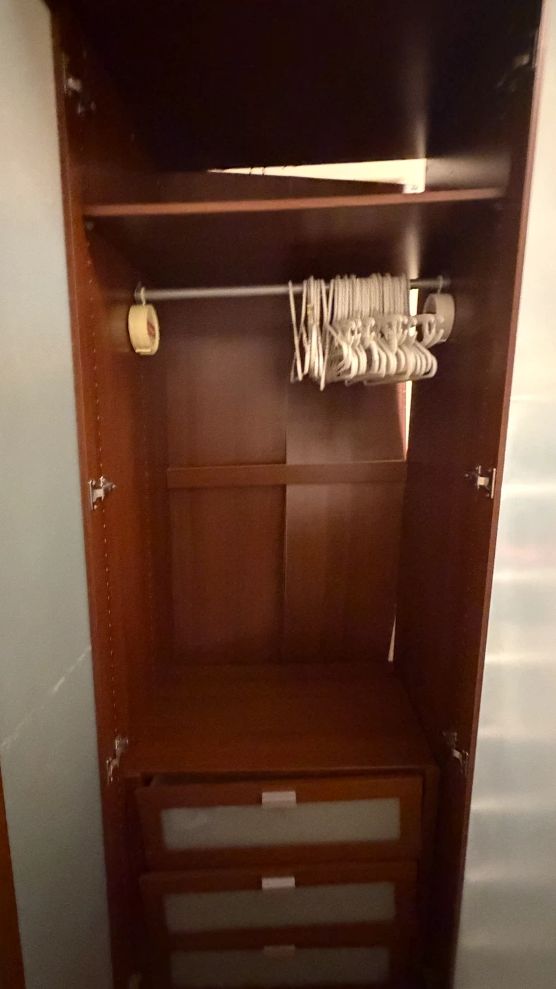 FREE! Tall wooden wardrobe with hanging rod and 3 shelves - photo 2