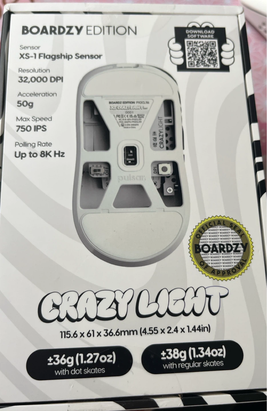 Pulsar X2 Wireless Gaming Mouse - Boardzy Edition Crazy Light