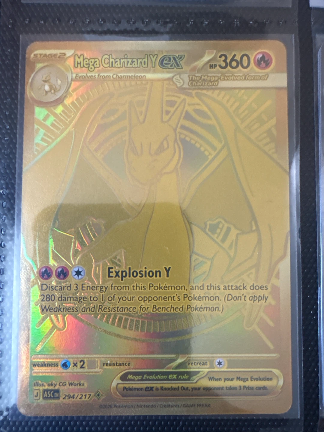 Mega Charizard Y EX 294/217 Pokemon Card acended heroes mint