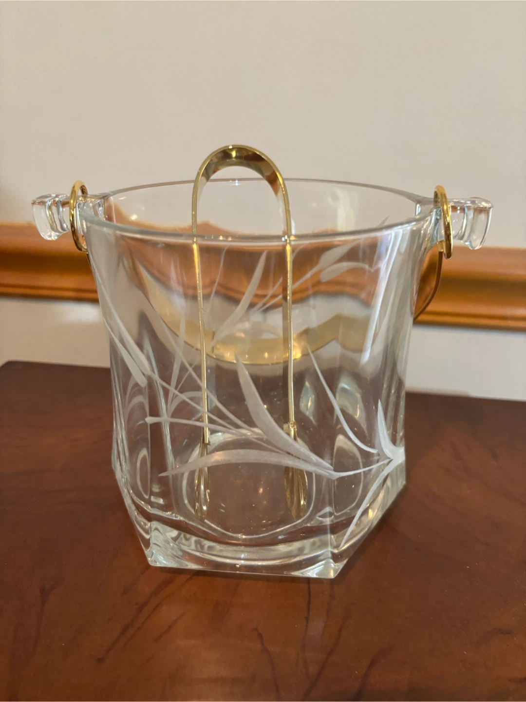 Glass Ice Bucket with Tongs