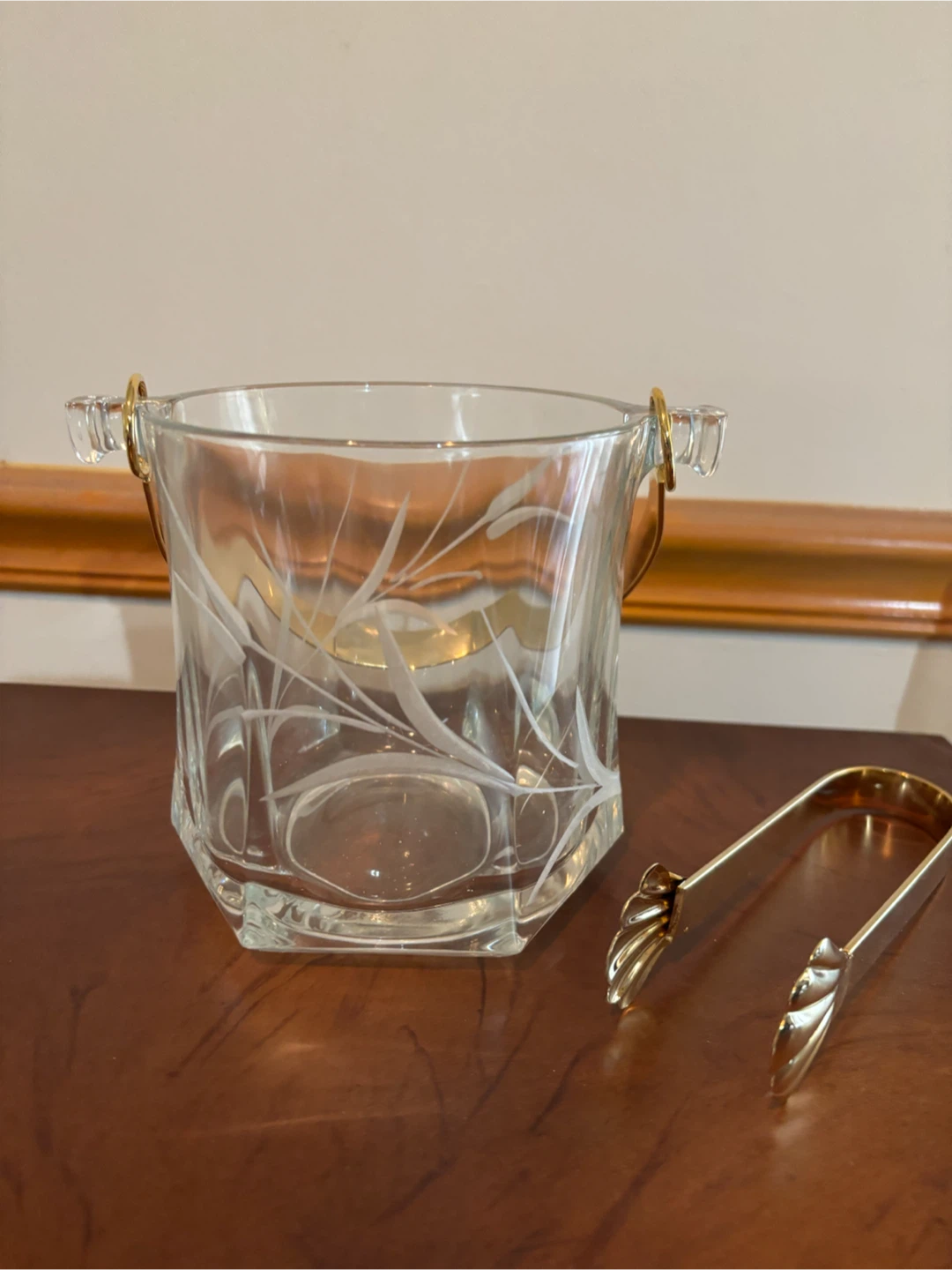 Glass Ice Bucket with Tongs - photo 2