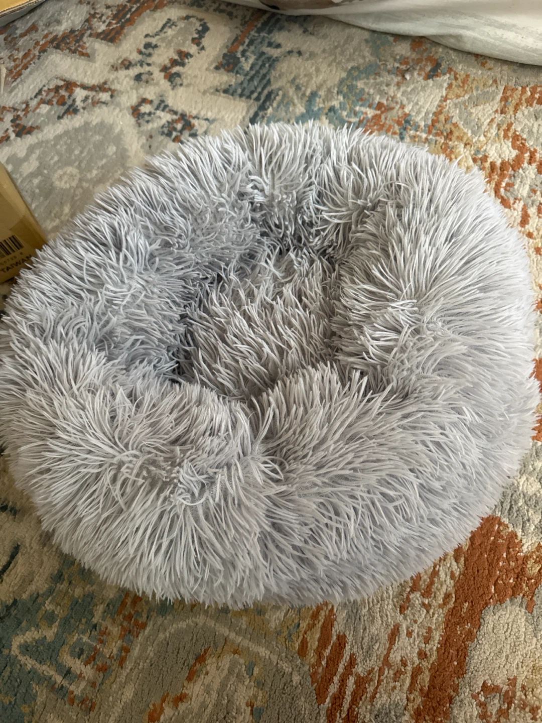 Plush Grey Round Cat Dog Bed - photo 4