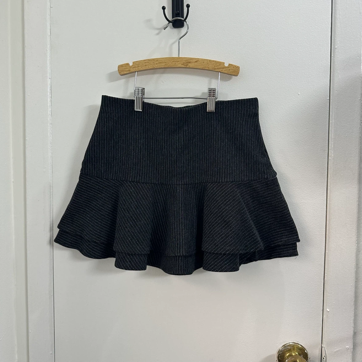 Zara Striped Ruffle Skirt Size S New