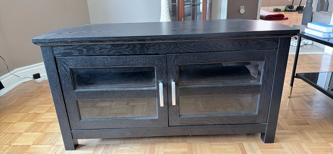 !!! MOVING SELL, MUST SELL Black Media Console with Glass Doors