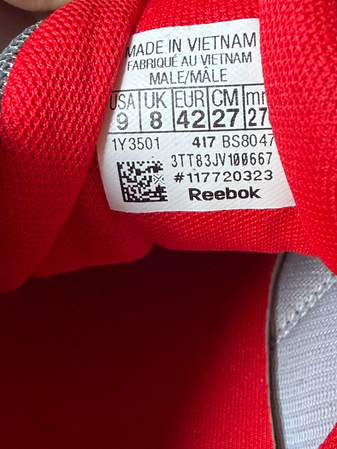 Reebok Men's Grey/Red Running Shoes Size 9 - photo 2
