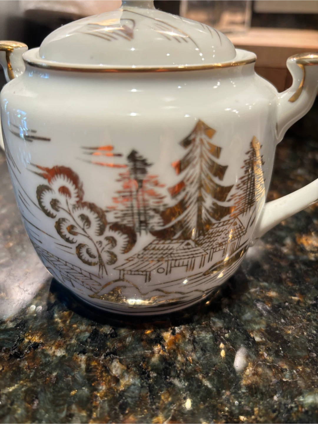 Vintage Japanese fine porcelain Sugar Bowl with Lid - photo 2