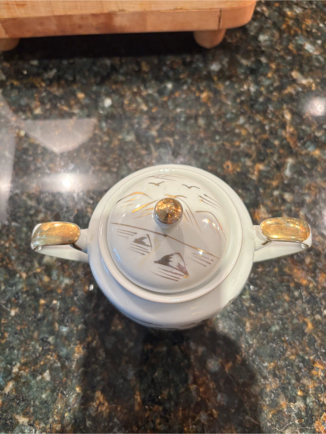 Vintage Japanese fine porcelain Sugar Bowl with Lid - photo 3