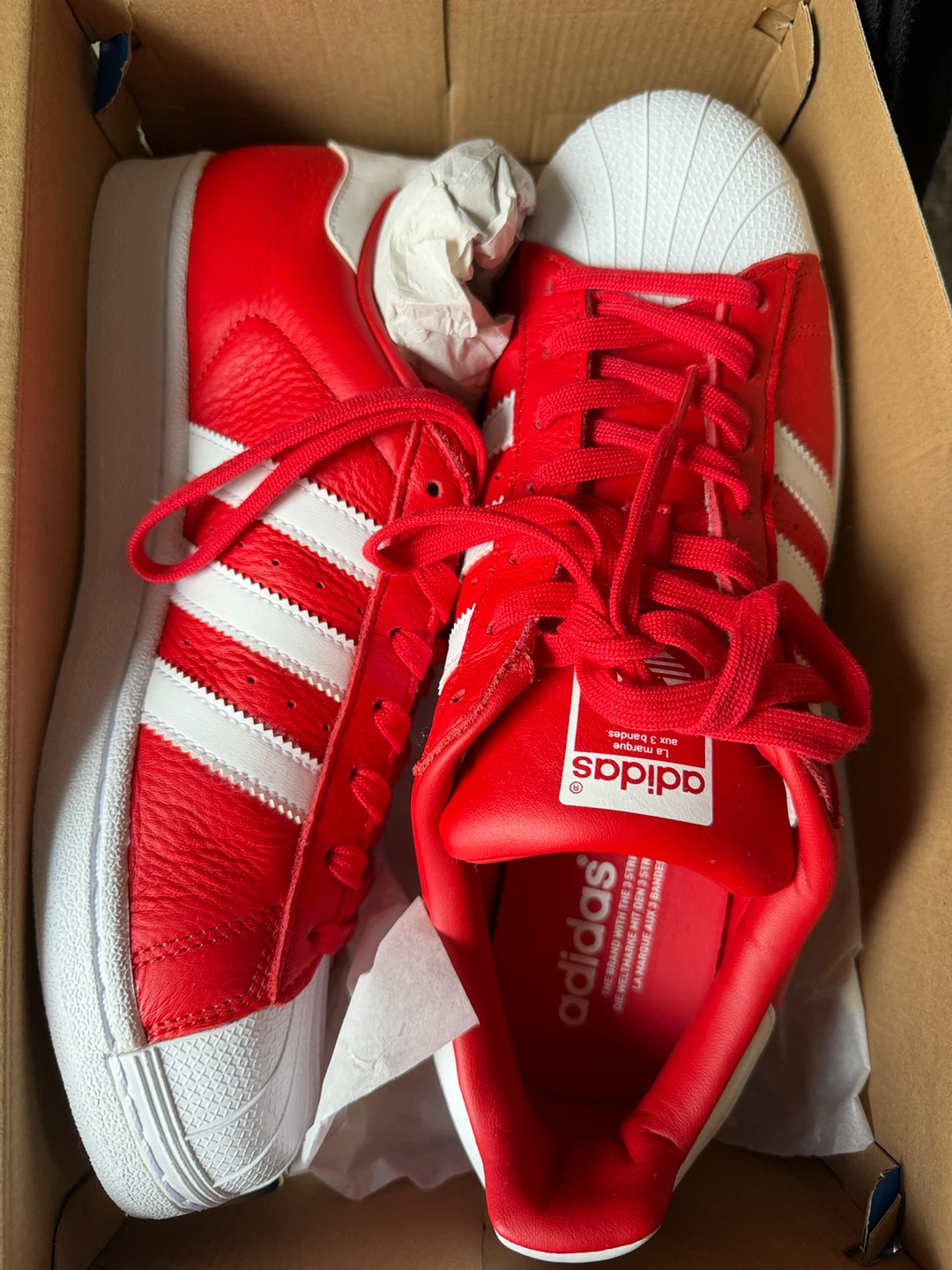 Adidas Superstar Shoes Red White Men's Size 9