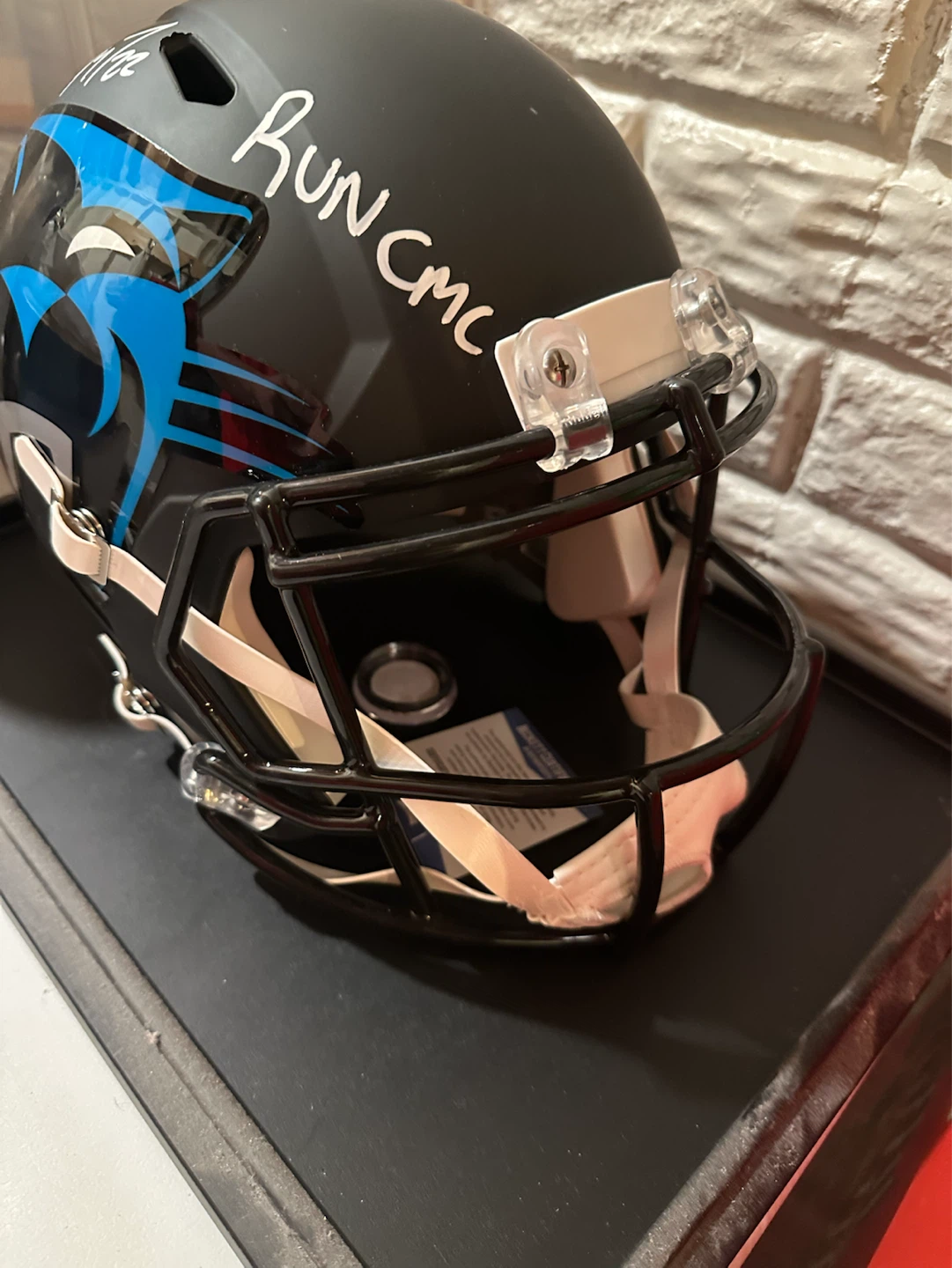 Christian McCaffrey Signed Carolina Panthers Helmet - photo 2
