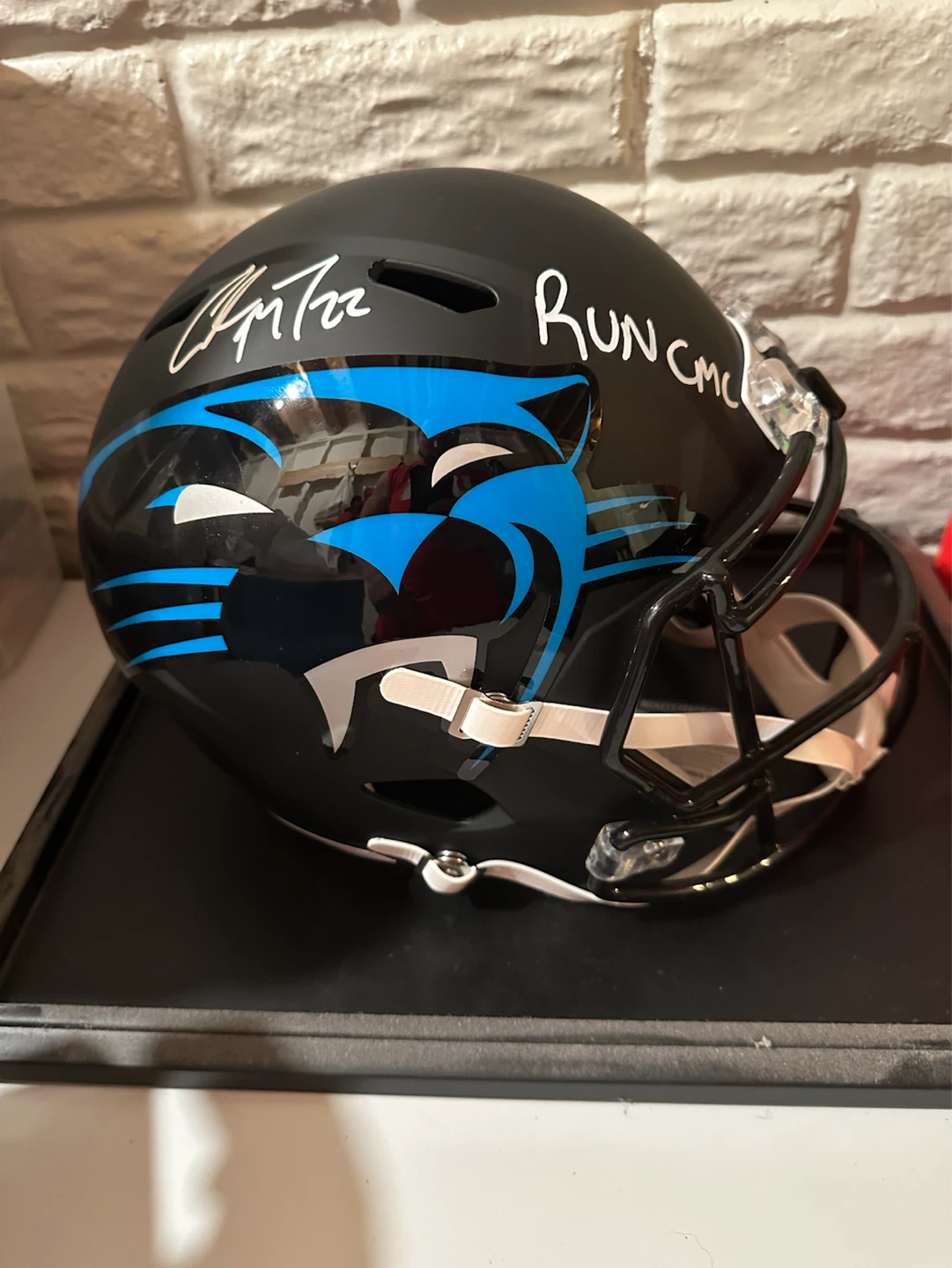 Christian McCaffrey Signed Carolina Panthers Helmet - photo 3
