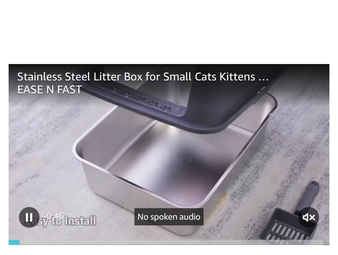 Stainless Steel Cat Litter Box with Hood and Scoop - photo 3
