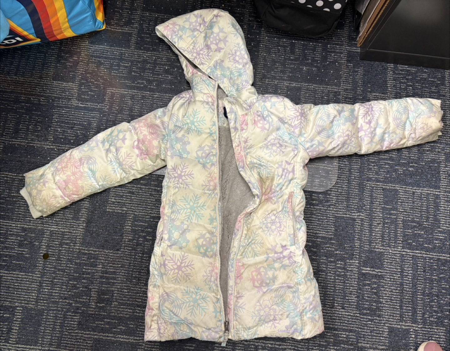 Lands' End Girls Snowflake Puffer Coat