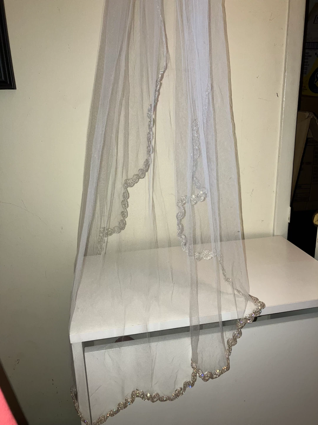 New-Wedding Veil with Rhinestone Embellishments