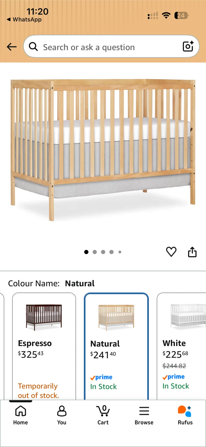 Crib with mattress