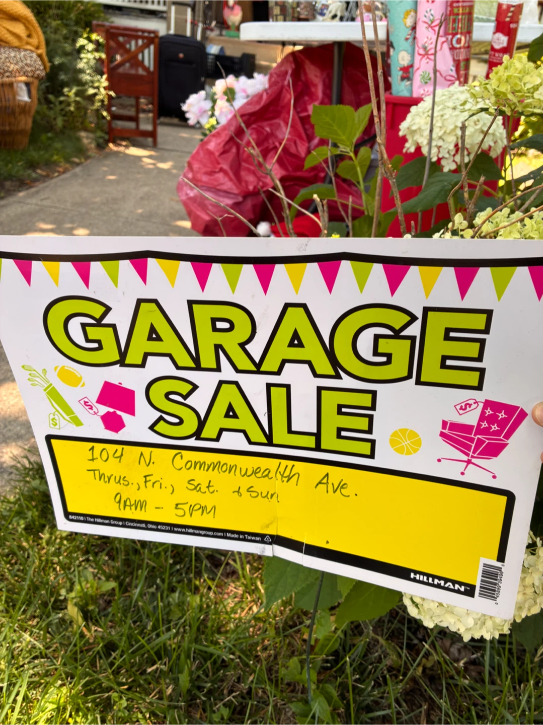 Garage sale Saturday and Sunday
