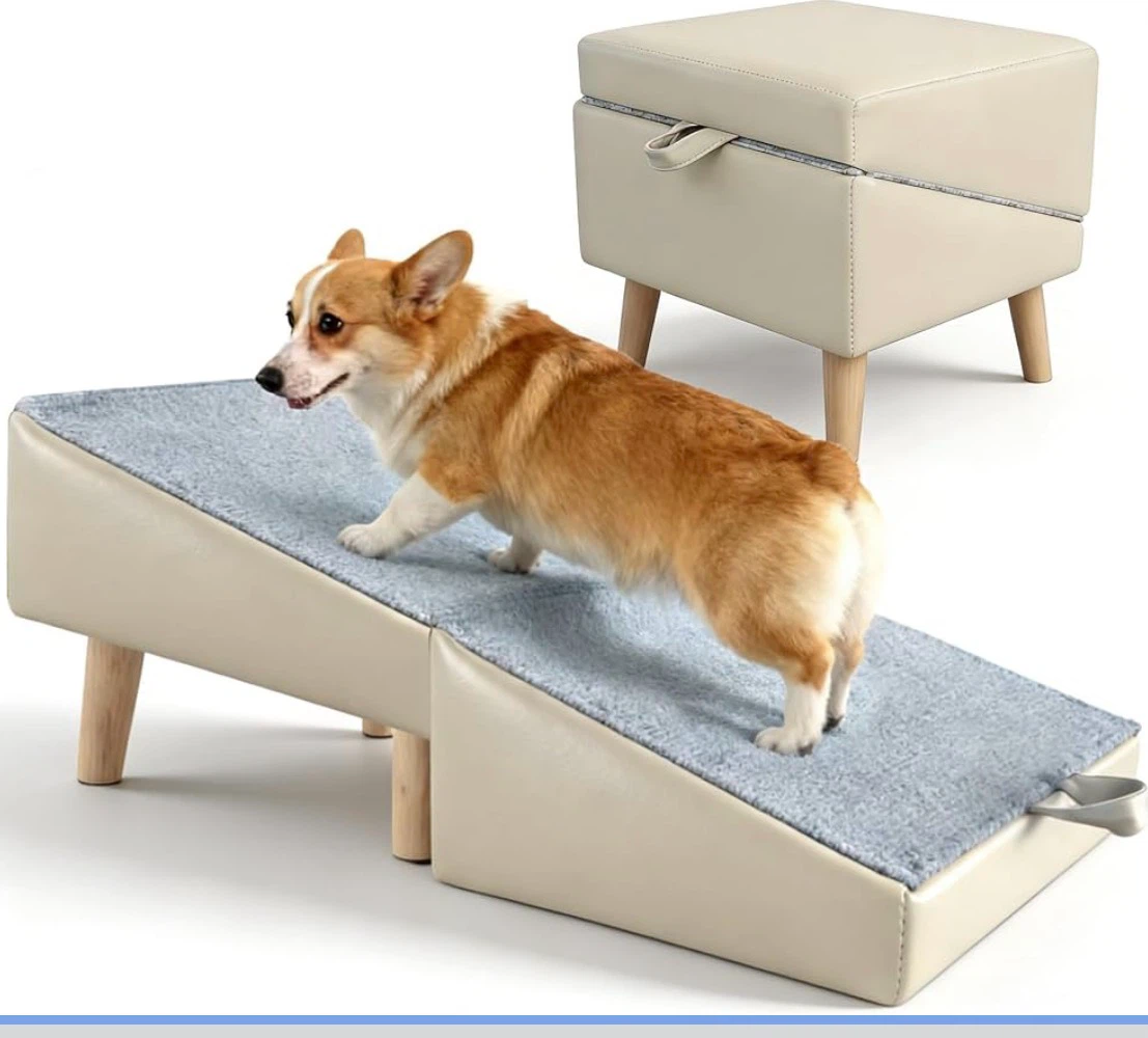 2-in-1 Pet Ramp and Stool - Beige