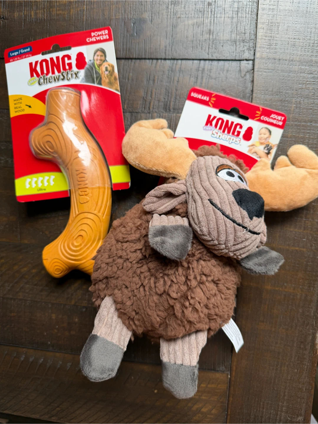 Bundle of 2 new dog toys! KONG ChewStix & Sherps Dog Toys