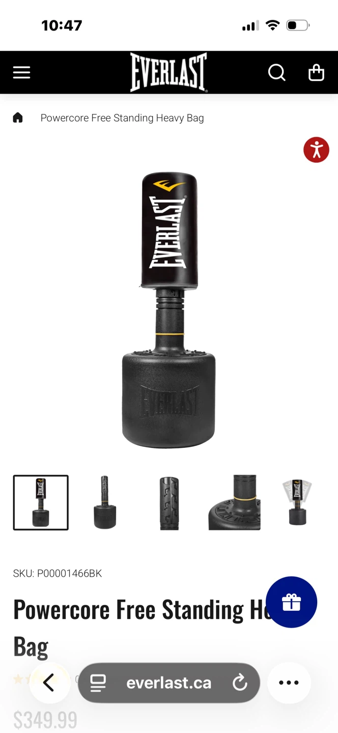 Everlast Powercore Free Standing Heavy Bag - Red/Black