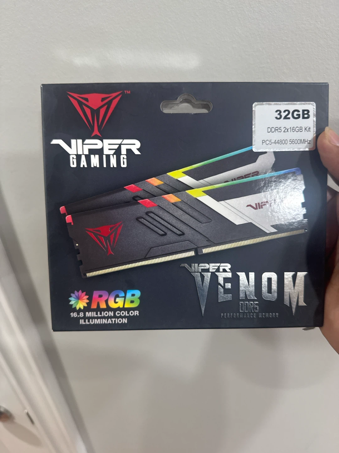 Viper Gaming Venom DDR5 32GB (2x16GB) 5600MHz RGB RAM Kit
