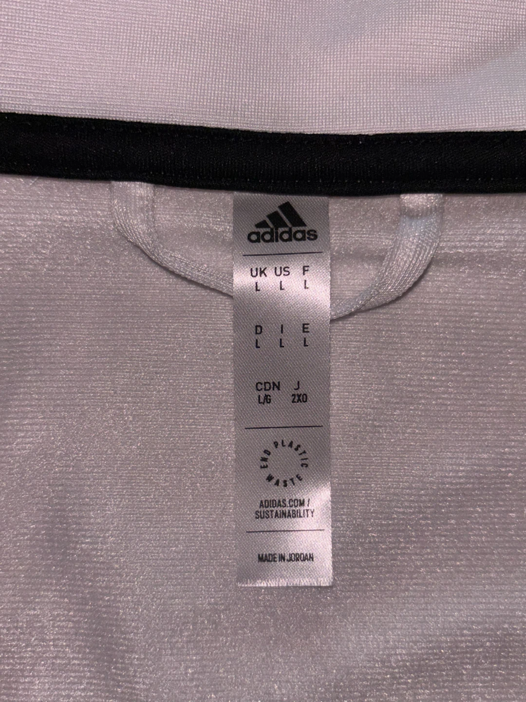 Adidas Track Jacket White with Black Stripes