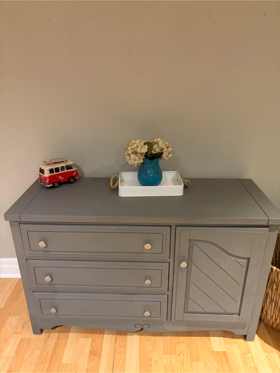 Grey Dresser with Cabinet
